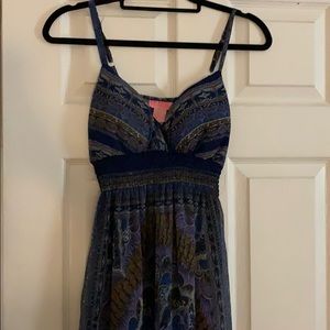 Blue patterned maxi dress